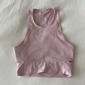 light ballet pink outdoor voices slit crop